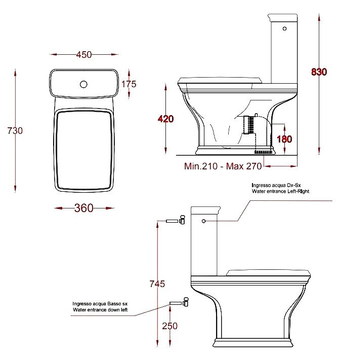 Унитаз-компакт напольный ArtCeram Civitas