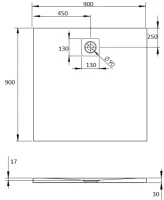 Поддон для душа Radaway Kyntos C 90x90 white, с сифоном