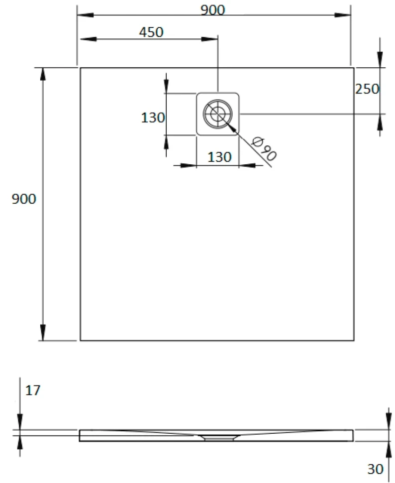 Поддон для душа Radaway Kyntos C 90x90 white, с сифоном