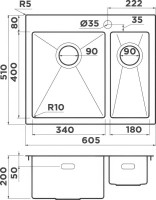 Мойка кухонная Omoikiri Akisame 60-2 L