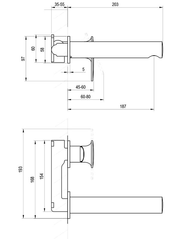 Смеситель для раковины Ravak Spring SG 019.00CR С ВНУТРЕННЕЙ ЧАСТЬЮ, хром