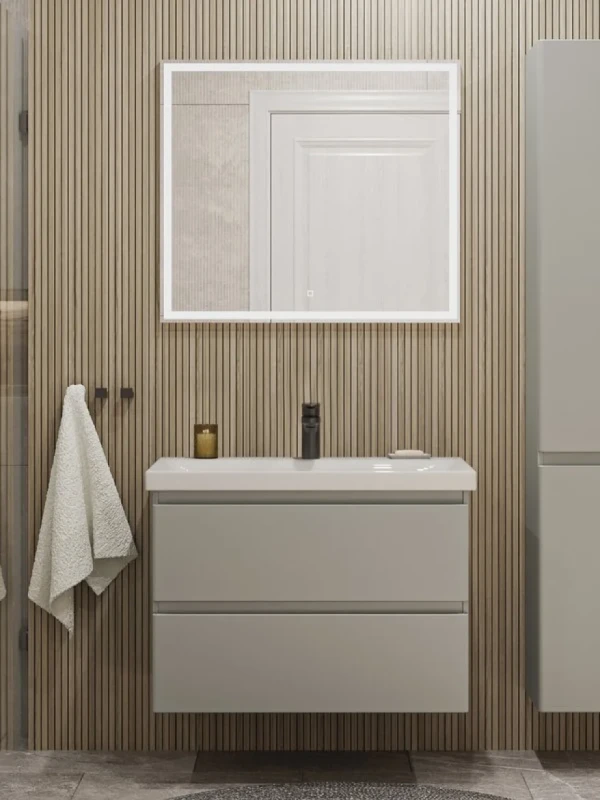 Мебель для ванной комнаты SanStar Riana 80 подвесная, grey, раковина Moduo 80