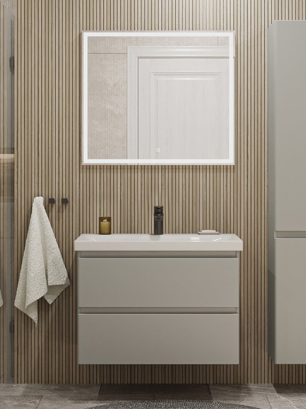 Мебель для ванной комнаты SanStar Riana 80 подвесная, grey, раковина Moduo 80