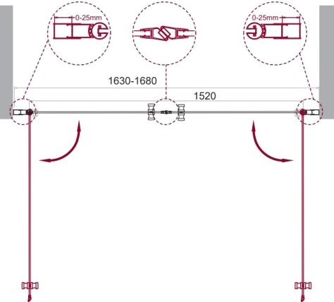 Душевая дверь в нишу BelBagno Etna B-2-170-C-Cr