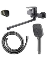 Смеситель с длинным изливом для ванны AZARIO Conda AZ-K1711GR серый графит