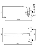 Смеситель с длинным изливом для ванны AZARIO Conda AZ-K1711GR серый графит