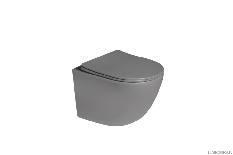 Унитаз подвесной SantiLine SL-5005T-MG светло-серый матовый