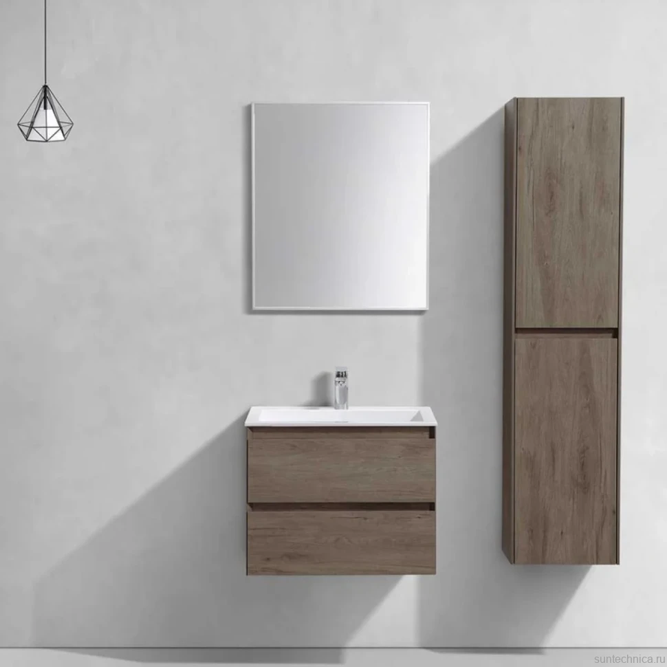 Тумба с раковиной Vincea Luka 60 2 ящика,темный дуб