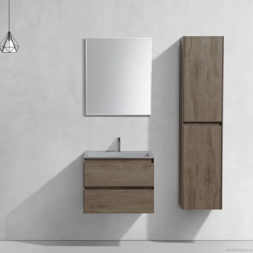 Тумба с раковиной Vincea Luka 60 2 ящика,темный дуб