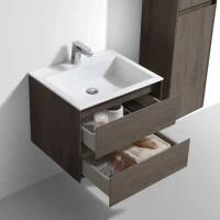 Тумба с раковиной Vincea Luka 60 2 ящика,темный дуб