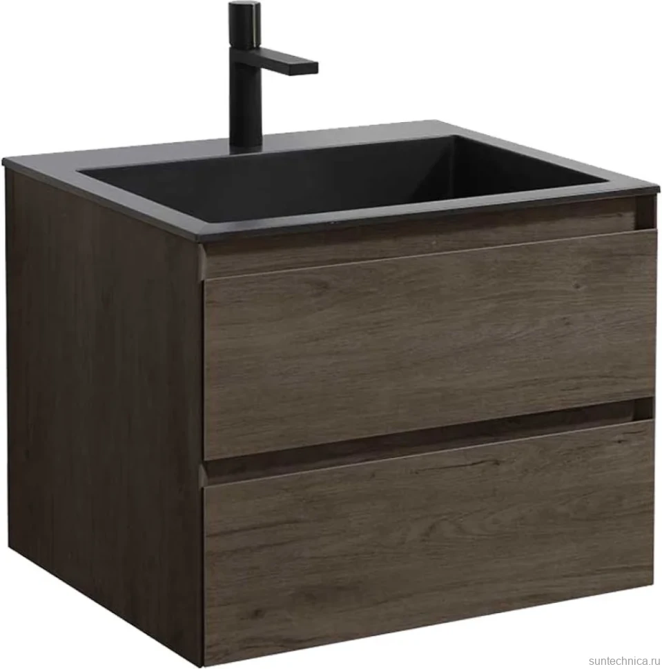 Тумба с раковиной Vincea Luka 60 2 ящика,темный дуб