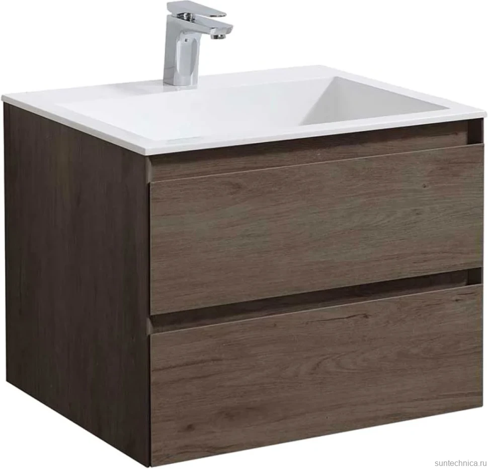 Тумба с раковиной Vincea Luka 60 2 ящика,темный дуб