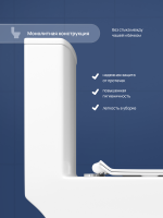 Унитаз-моноблок напольный STWORKI Олланд S01406WH с микролифтом, безободковый, белый