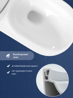 Унитаз-моноблок напольный STWORKI Олланд S01406WH с микролифтом, безободковый, белый