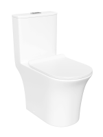 Унитаз-моноблок напольный STWORKI Олланд S01406WH с микролифтом, безободковый, белый