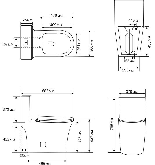 Унитаз-моноблок напольный STWORKI Олланд S01406WH с микролифтом, безободковый, белый