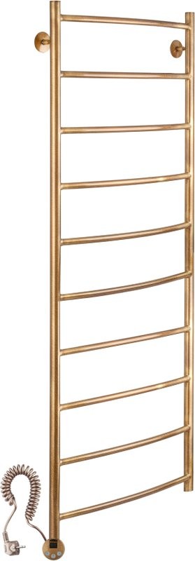Полотенцесушитель электрический Secado Милан 1 125x55 см, подключение слева, бронза, лесенка, латунь