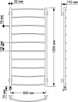 Полотенцесушитель электрический Secado Милан 1 125x55 см, подключение слева, бронза, лесенка, латунь