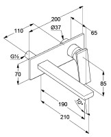 Смеситель для раковины Kludi Decus 54244N575 С ВНУТРЕННЕЙ ЧАСТЬЮ, брашированный никель