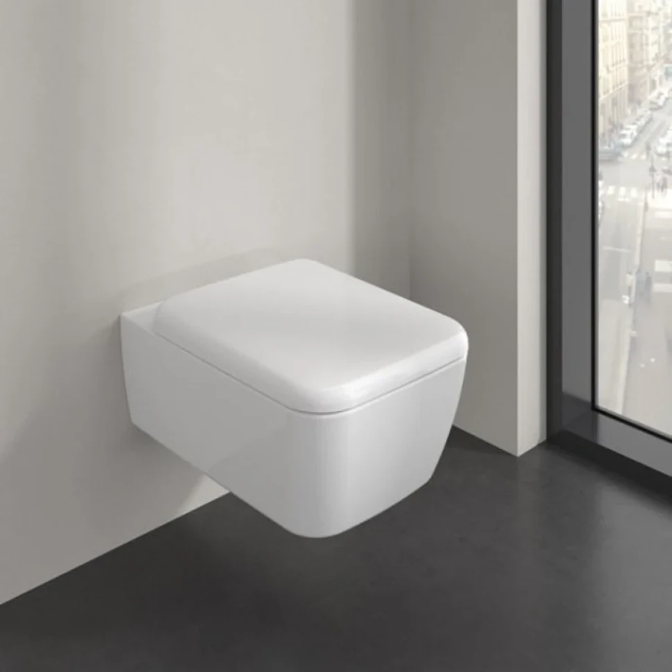 Унитаз подвесной Villeroy & Boch Skyla 4682CL01 безободковый, сиденье с микролифтом, альпийский белый