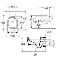 Унитаз подвесной Villeroy & Boch Skyla 4682CL01 безободковый, сиденье с микролифтом, альпийский белый