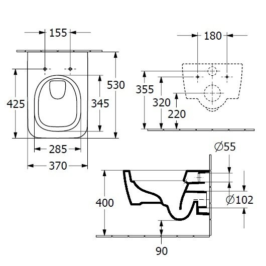 Унитаз подвесной Villeroy & Boch Skyla 4682CL01 безободковый, сиденье с микролифтом, альпийский белый
