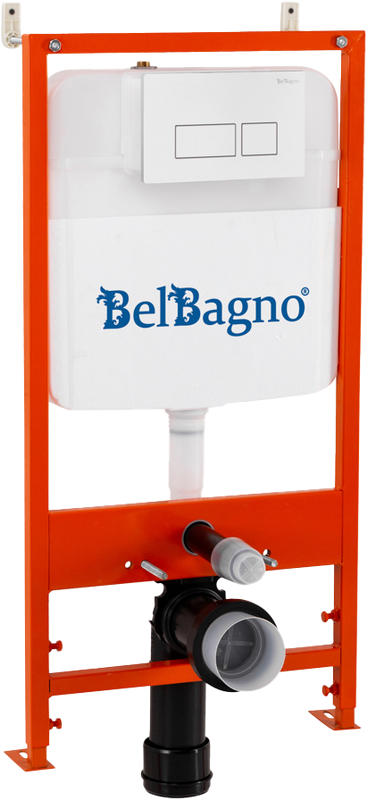 Комплект BelBagno BB026/BB042BL с кнопкой смыва белой глянцевой
