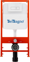 Комплект BelBagno BB026/BB042BL с кнопкой смыва белой глянцевой