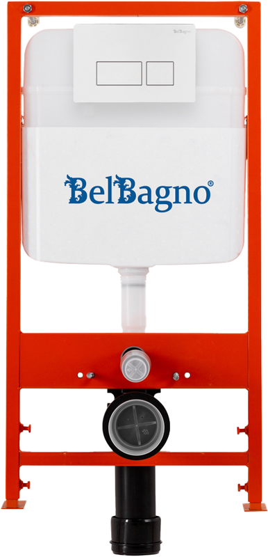 Комплект BelBagno BB026/BB042BL с кнопкой смыва белой глянцевой