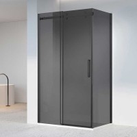 Душевой уголок Vincea Como-N VSR-4CN1014CGB 140х100, профиль матовый черный, стекло тонированное серое