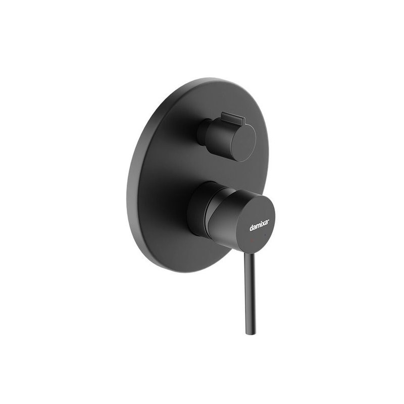 Душевая система с тропическим душем Damixa Scandinavian Pure 936510300 черный матовый, скрытого монтажа, смеситель для 3 потребителей, излив, встраиваемый душевой комплект, гарантия 10 лет, Дания