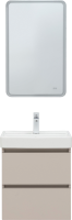 Мебель для ванной комнаты Aquanet Вега 2.0 50 подвесная, бежевая матовая