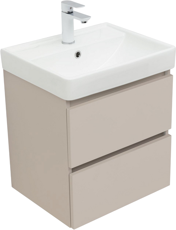 Мебель для ванной комнаты Aquanet Вега 2.0 50 подвесная, бежевая матовая