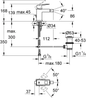 Смеситель для биде Grohe Eurocube 23138000 Смеситель для биде Grohe Eurocube 23138000