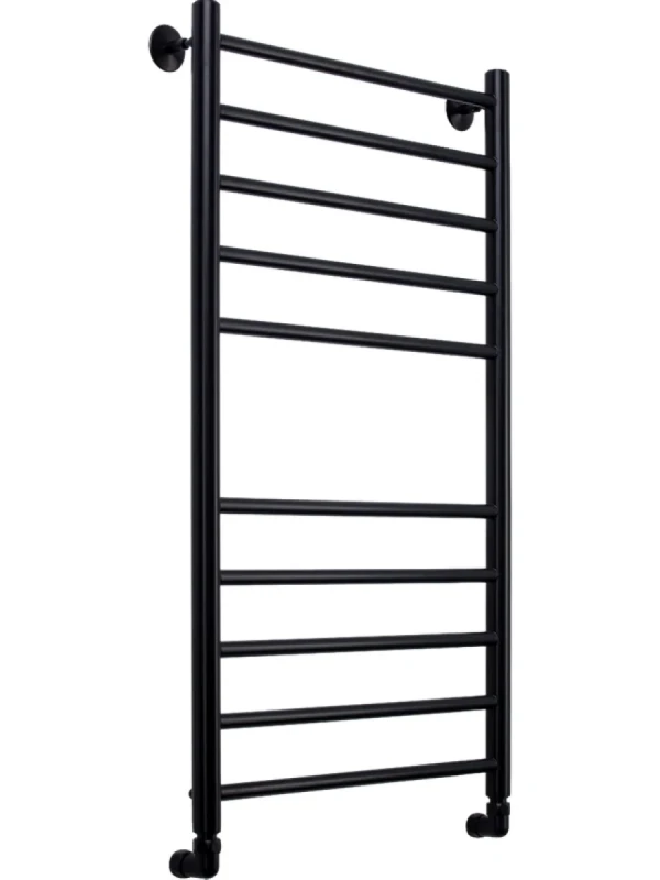 Полотенцесушитель водяной Comfysan Luce W-10 100х50 100x55 см, черный матовый, лесенка
