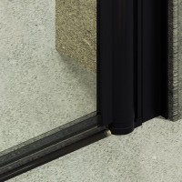 Душевая дверь в нишу Maybahglass MGD-423-6 89 см, профиль матовый черный, стекло прозрачное