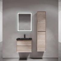 Мебель для ванной комнаты Sancos Marmi 2.0 60 черная раковина, дуб галифакс натуральный