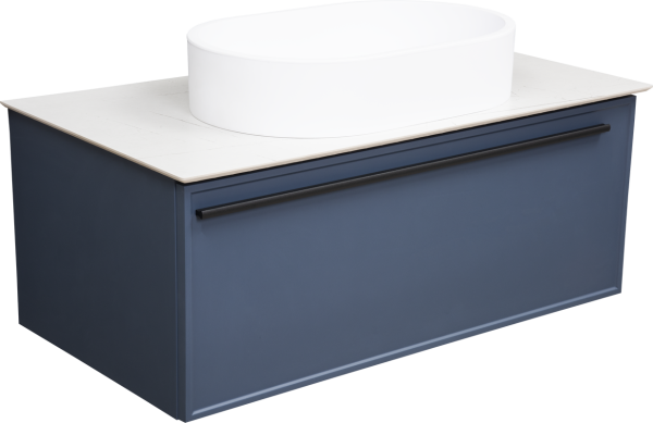 Тумба под раковину со столешницей La Fenice Elba 90 синяя, столешница белая