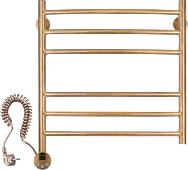 Полотенцесушитель электрический Secado Милан 3 65x55 см, подключение слева, бронза, лесенка, латунь