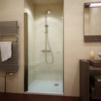 Душевая дверь в нишу Kubele DE020 DE020D601-MAT-BR- 50х200 50, профиль бронза светлая, стекло матовое