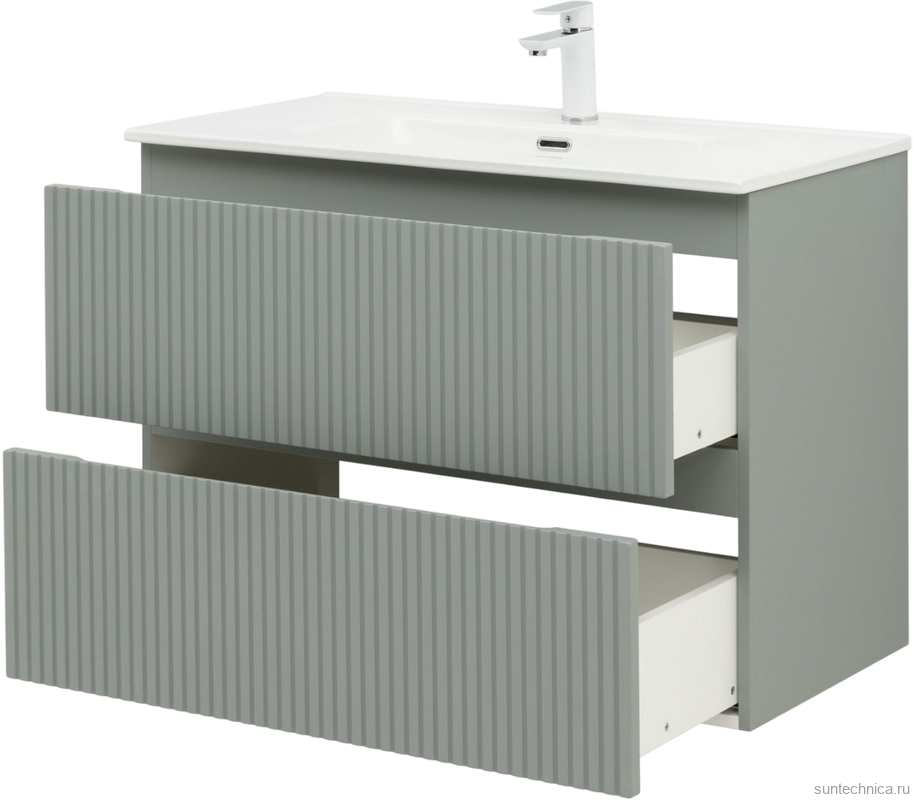 Мебель для ванной комнаты Aquanet Джейн (Flat) 90 подвесная, мисти грин