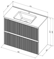 Мебель для ванной комнаты Aquanet Джейн (Flat) 90 подвесная, мисти грин
