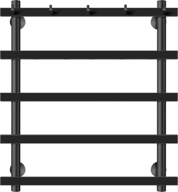 Полотенцесушитель водяной Secado Понтида 1 К 60x60 см, матовый черный, лесенка