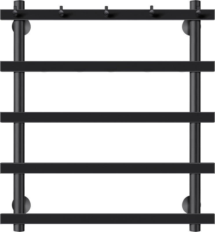 Полотенцесушитель водяной Secado Понтида 1 К 60x60 см, матовый черный, лесенка