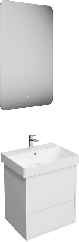 Мебель для ванной комнаты KERAMA MARAZZI Pro 55 с двумя ящиками, белая матовая