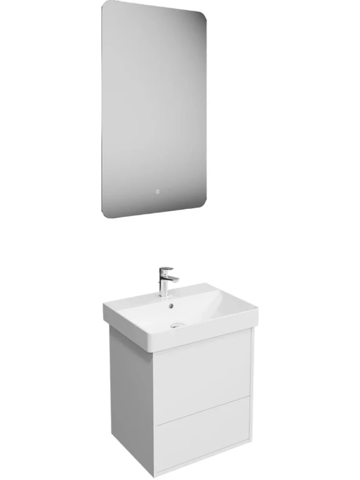 Мебель для ванной комнаты KERAMA MARAZZI Pro 55 с двумя ящиками, белая матовая