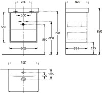 Мебель для ванной комнаты KERAMA MARAZZI Pro 55 с двумя ящиками, белая матовая