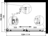Душевой уголок BelBagno Acqua -AH-1-110/80-C-Cr профиль хром