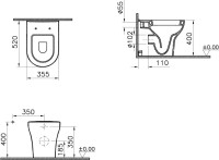 Унитаз приставной напольный VitrA Zentrum 5788B003-0075