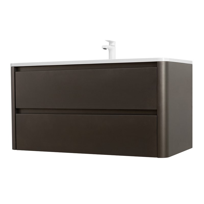 Тумба с раковиной Cezares Relax 100 оружейная сталь, раковина Cezares CZR-1000/480-LV-MR-NV